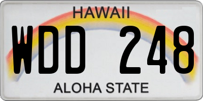 HI license plate WDD248