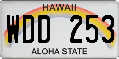 HI license plate WDD253