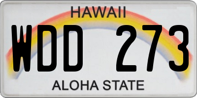 HI license plate WDD273