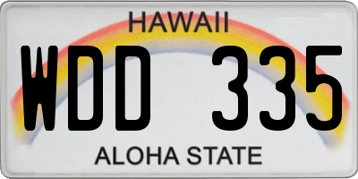 HI license plate WDD335