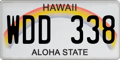 HI license plate WDD338