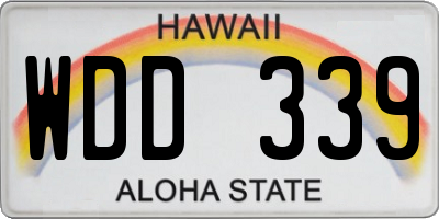HI license plate WDD339