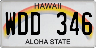 HI license plate WDD346