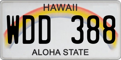 HI license plate WDD388