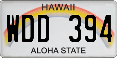 HI license plate WDD394