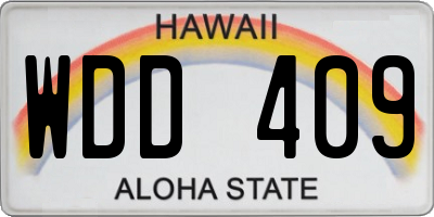 HI license plate WDD409
