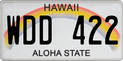HI license plate WDD422