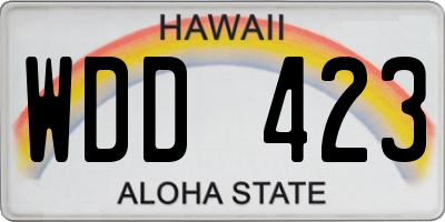 HI license plate WDD423