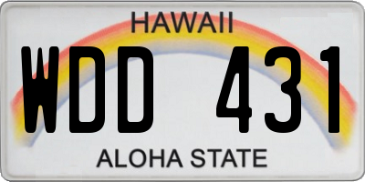 HI license plate WDD431