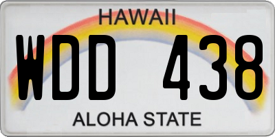 HI license plate WDD438