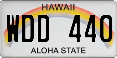 HI license plate WDD440
