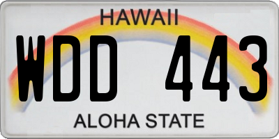 HI license plate WDD443