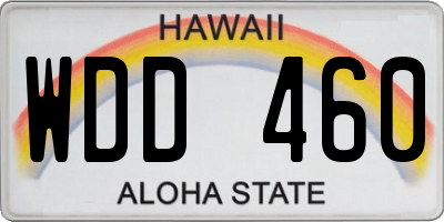 HI license plate WDD460