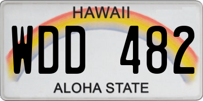 HI license plate WDD482