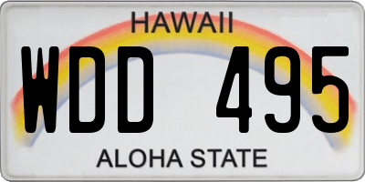 HI license plate WDD495