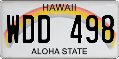 HI license plate WDD498