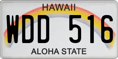 HI license plate WDD516