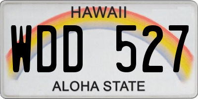 HI license plate WDD527