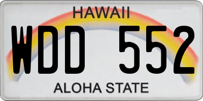 HI license plate WDD552