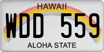 HI license plate WDD559