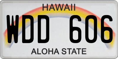 HI license plate WDD606