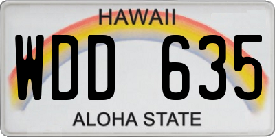HI license plate WDD635