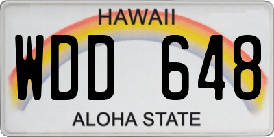 HI license plate WDD648