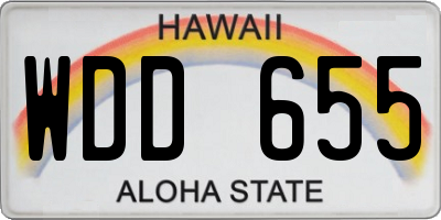 HI license plate WDD655