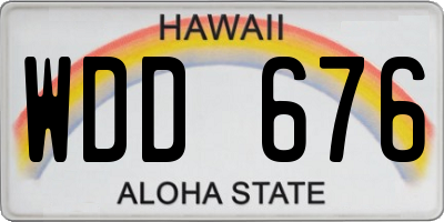 HI license plate WDD676