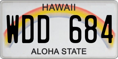 HI license plate WDD684