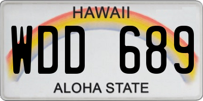 HI license plate WDD689