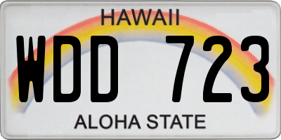 HI license plate WDD723