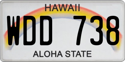 HI license plate WDD738