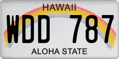 HI license plate WDD787