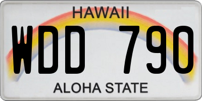 HI license plate WDD790