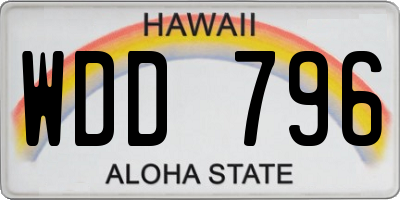 HI license plate WDD796