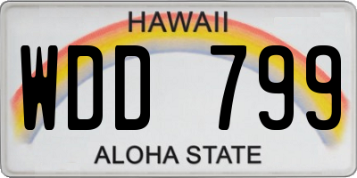 HI license plate WDD799