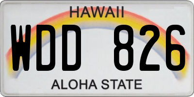 HI license plate WDD826