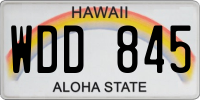 HI license plate WDD845