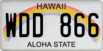 HI license plate WDD866