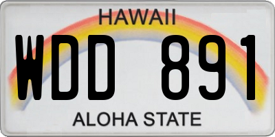 HI license plate WDD891
