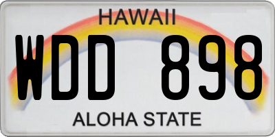 HI license plate WDD898