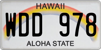 HI license plate WDD978
