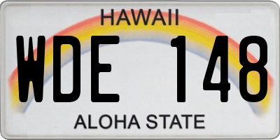 HI license plate WDE148