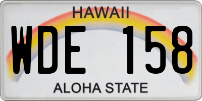 HI license plate WDE158