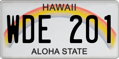 HI license plate WDE201