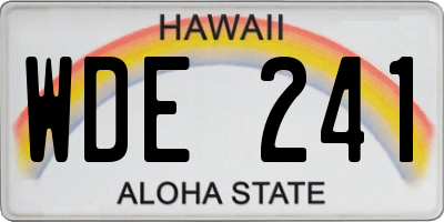HI license plate WDE241