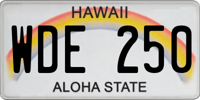 HI license plate WDE250