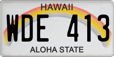 HI license plate WDE413