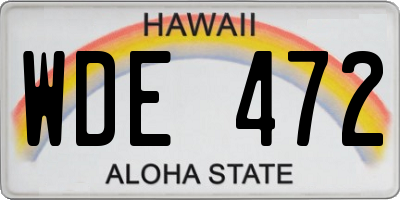 HI license plate WDE472